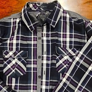 Guess, plaid dress shirt, large